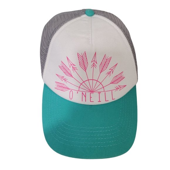 O’Neill trucker hat snapback gray aqua pink arrow design - Picture 6 of 6